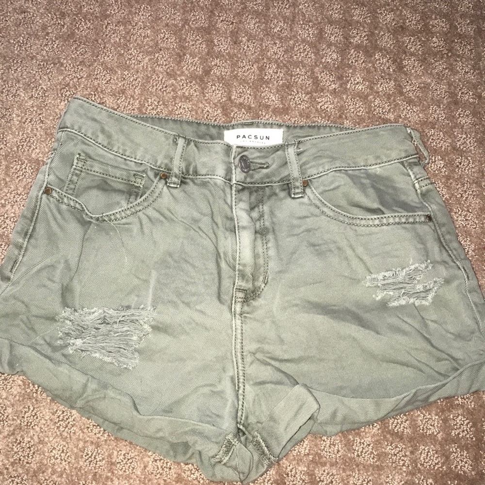 Green Bullhead Denim Jean Shorts